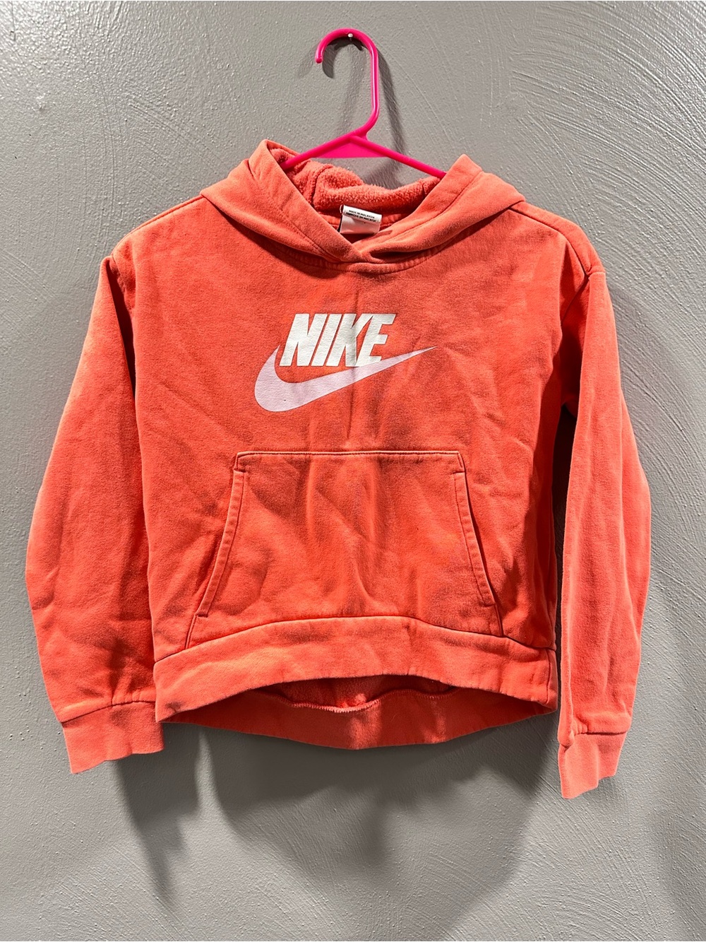 Nike Kids Coral-Orange Hoodie Sweatshirt